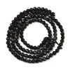 sz57 Turmalin naturalne pasma koralików z czarnego turmalinu, fasetowane, okrągłe, 3~3,8 mm, sznur 38 cm